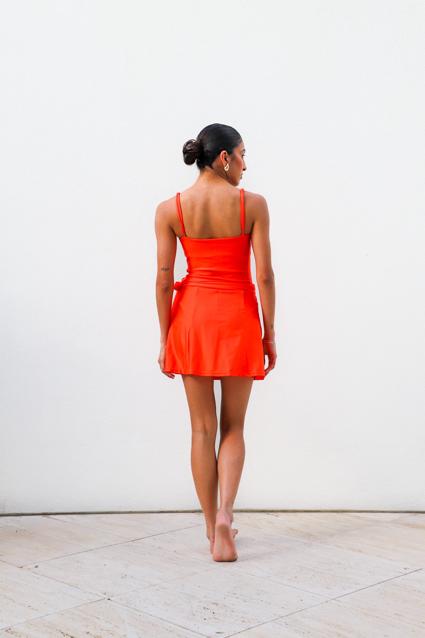 Mer Skort - Shimmery Tangerine Orange